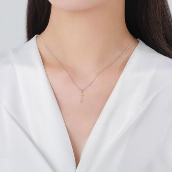 Sterling Silver Tiny Sword Pendant Necklace, 7 of 12