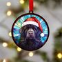 Newfoundland In Santa Hat Suncatcher Decoration, thumbnail 1 of 6