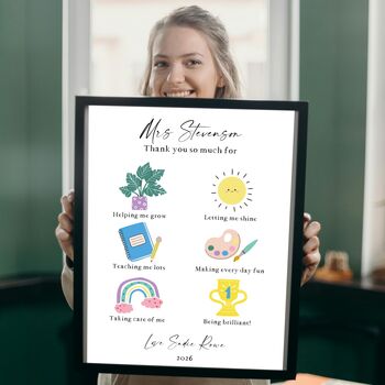 Thank You So Much Teacher Print Personalised Teacher Gift, 5 of 11