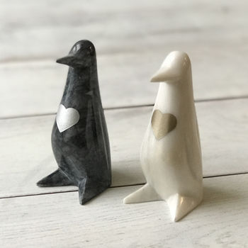 Marble Penguin With Engraved Heart, 2 of 4