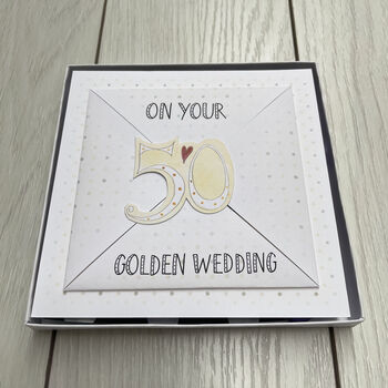 Golden Wedding Anniversary I.O.U Gift Box Voucher, 4 of 7