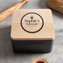 Personalised Cake Tin With Wooden Lid, thumbnail 4 of 7