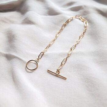 14k Gold Filled Paperclip Chain Bracelet, 3 of 4