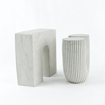 Geometric Concrete Arch Sculpture Bookends, 6 of 8
