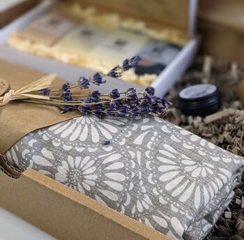 Gift Set Handmade Soap, Lipbalm And Cotton Scarf, 4 of 9