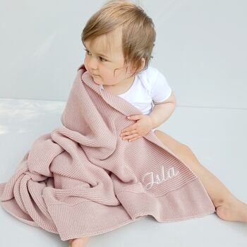 Beautifully Embroidered Soft Cotton Knit Baby Blanket, 12 of 12