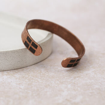 Personalised Unisex Wide Cornish Copper Cuff Bracelet, 3 of 7