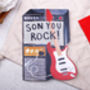 Son Birthday Card With Rock Music Guitar Design, thumbnail 2 of 4