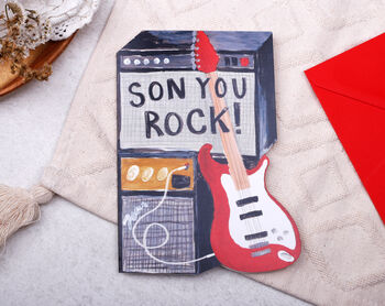 Son Birthday Card With Rock Music Guitar Design, 2 of 4