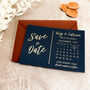Navy Save The Date Calendar Wedding Invites, thumbnail 4 of 6