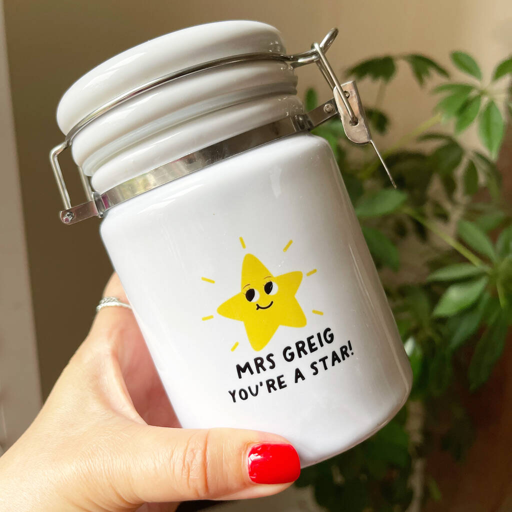 Personalised You're A Star Sweet Jar Gift For Teacher
