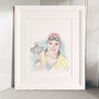 Watercolour Line Hobby Portrait – Custom Hand Drawn Illustration Gift, thumbnail 6 of 11