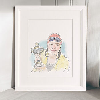Watercolour Line Hobby Portrait – Custom Hand Drawn Illustration Gift, 6 of 11