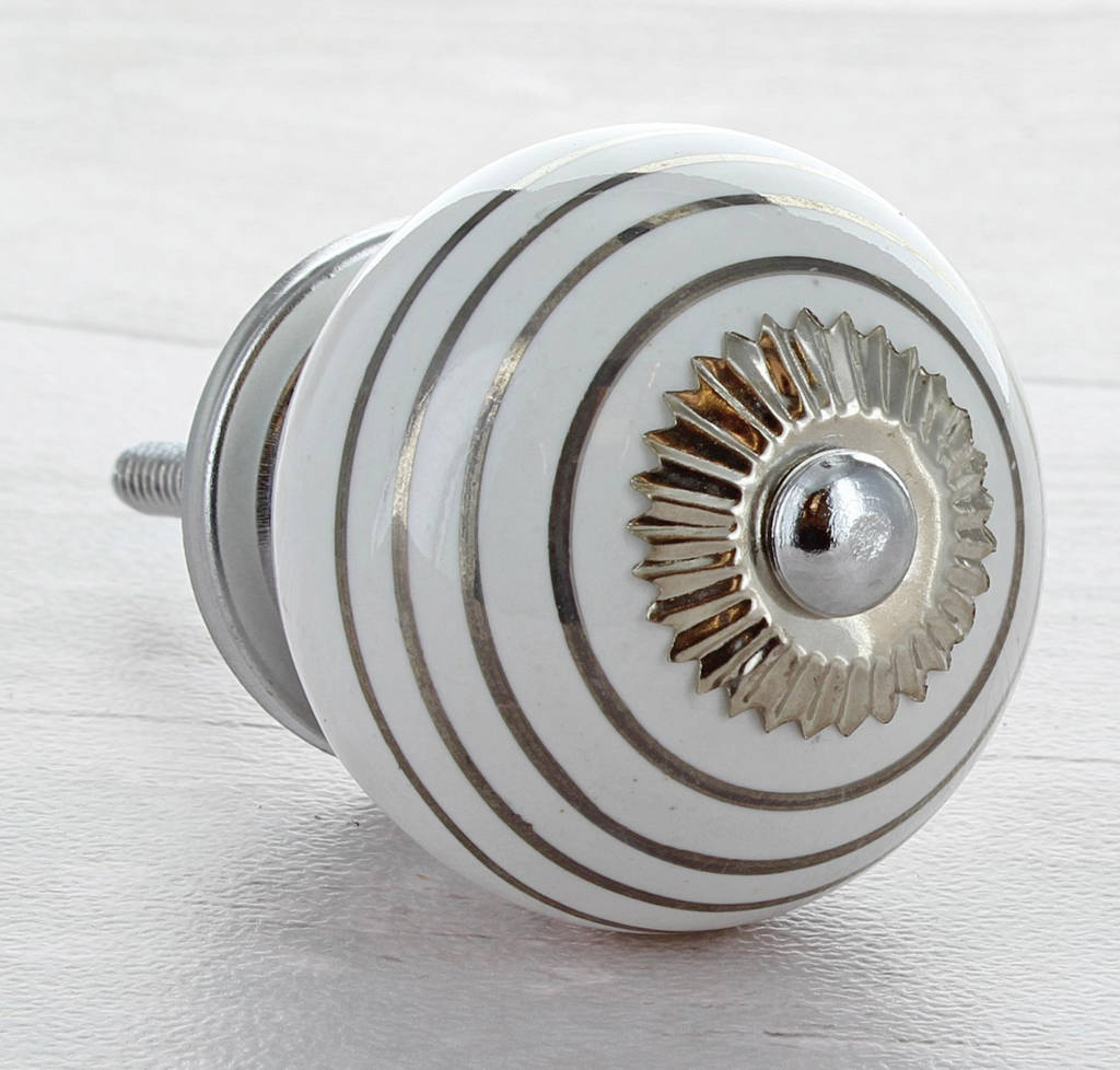 gold, silver, white ceramic door knobs by g decor