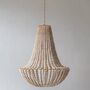 Handcrafted Wood Beaded Chandelier, White Wash Pendant, thumbnail 6 of 6