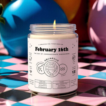 Aquarius Birth Date Zodiac Gift Candle, 3 of 6