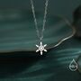Sterling Silver Very Small Snowflake Pendant Necklace, thumbnail 1 of 12