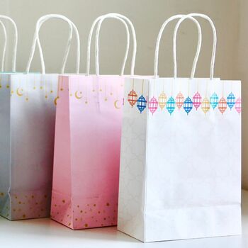 Colourful Lanterns Treat Bags 10pk Cream, 2 of 2
