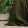 Super Soft Plain Pashmina Style Scarf In Army Green, thumbnail 3 of 3