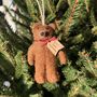 Personalised Festive Bear Christmas Tree Decoration, thumbnail 2 of 2