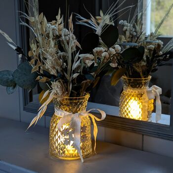 'Hygge In A Box' Eucalyptus And Dried Flowers Glow Vase, 2 of 4