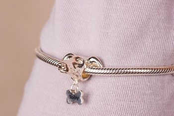 Personalised Silver Greyhound Head Bead Charm, 2 of 8