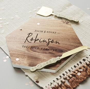 Personalised Couples Wooden Chopping Board, 3 of 6