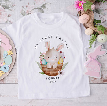 My First Easter Bunny Bodysuit With Name, 8 of 12