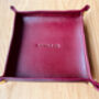 Personalised Burgundy Leather Desk Accessories Tray, thumbnail 10 of 12