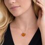 Personalised Sterling Silver Baltic Amber Heart Pendant Necklace, thumbnail 3 of 8