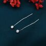 Fire Opal Dot Threader Earrings In Sterling Silver, thumbnail 3 of 11