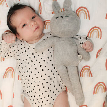 Lenny The Hand Knitted Grey Bunny, 2 of 7