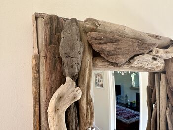 43cm Square Handmade Driftwood Wall Mirror, 3 of 10