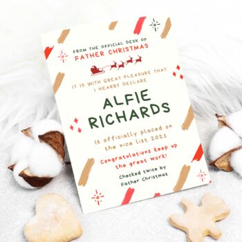 Personalised Father Christmas Santa Nice List, 3 of 5