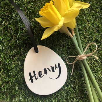 Personalised Hanging Ceramic Easter Egg Decoration, 4 of 6