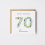 Personalised Happy 70th Birthday Card Liberty Style *Age Options, thumbnail 1 of 11