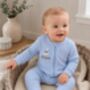 Personalised Gift Baby Zip Romper | Embroidered Name Or Animals, thumbnail 2 of 12