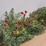Pre Lit Red Berry Christmas Garland, thumbnail 7 of 9