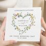 Floral Heart Wedding Day Card For Couple, thumbnail 1 of 7