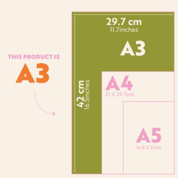 Undated A3 Wall Planner | Sunday Start | Simply Bright, 6 of 6