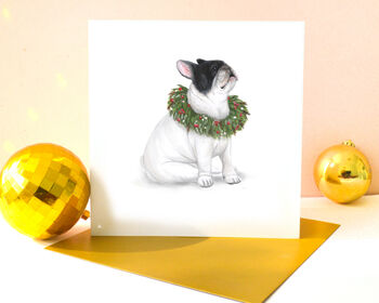 French Bulldog White 'Happy Howlidays' Christmas Card, 2 of 4
