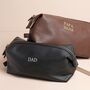Personalised Father's Day Vegan Leather Wash Bag, thumbnail 1 of 7
