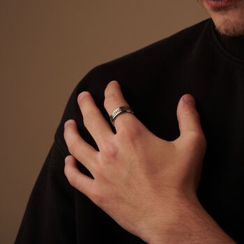 Silver 8 Mm Personalised Band Ring For Men And Women, Thick Silver Ring, 6 of 11