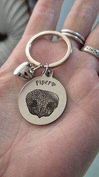 Paw Or Nose Print Keyring, Made From Your Own Photo, 3 of 4
