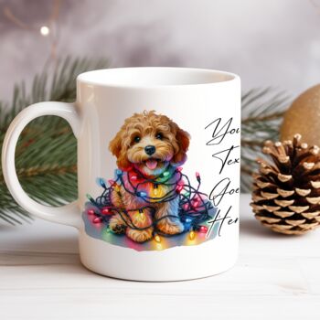 Personalised Cavapoo In Christmas Lights, 2 of 10