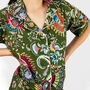 Green Floral 100% Cotton Ladies Pyjama Short Set, thumbnail 3 of 5