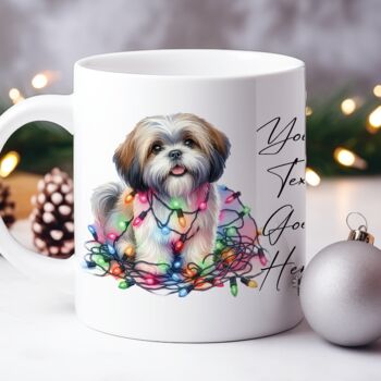 Personalised Shih Tzu In Christmas Lights, 9 of 9