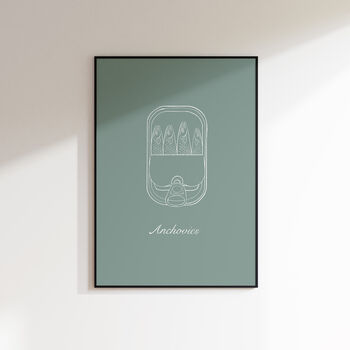 Anchovy Food Print Kitchen Poster, 3 of 8