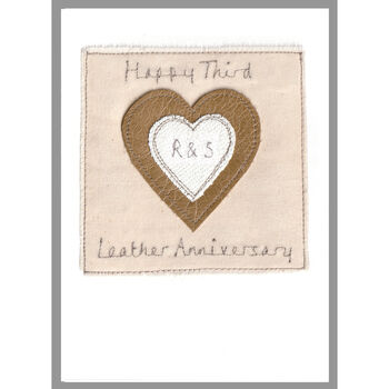 Personalised 3rd Leather Wedding Anniversary Card, 7 of 7
