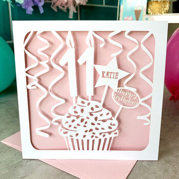Personalised Cupcake 11th Birthday Card, 2 of 4